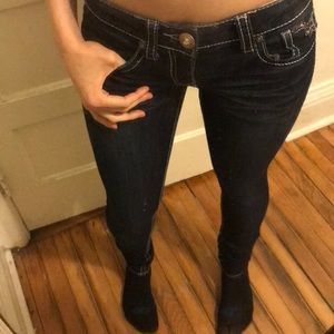 Dark sequin pocket jeans